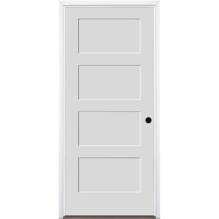 Trimlite 32"x80"x13/4" Primed 4Panel Equal Panel Interior Shaker 20 Min Fire Rated 71/4" LH Prehung Matte 2868134PRI844420MLH1DB714